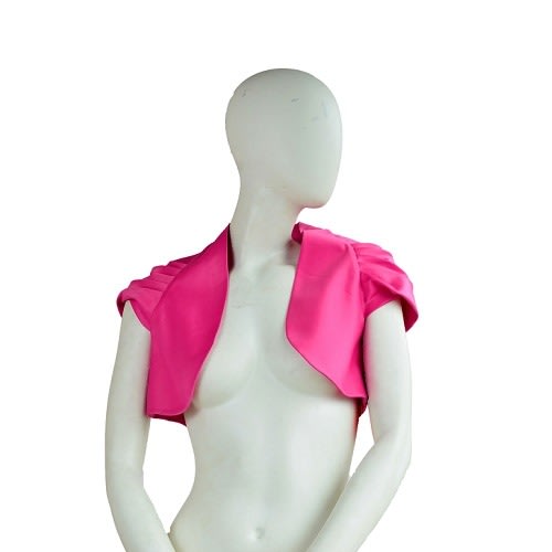 Pink satin bolero hot sale