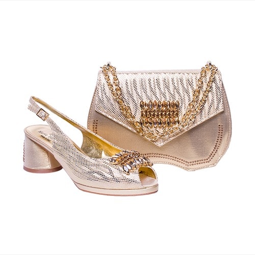 Marta Toscano Shoe And Bag Gold Konga Online Shopping