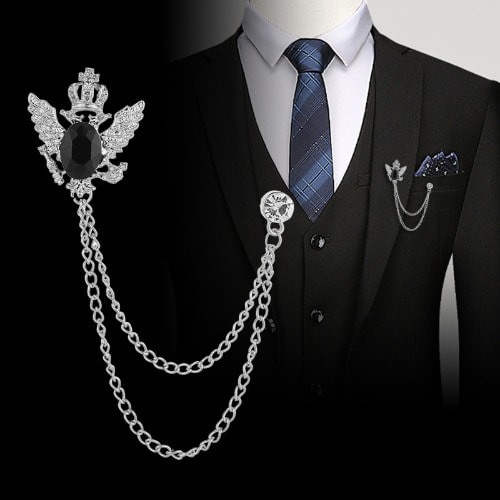 Mens chain brooch on sale