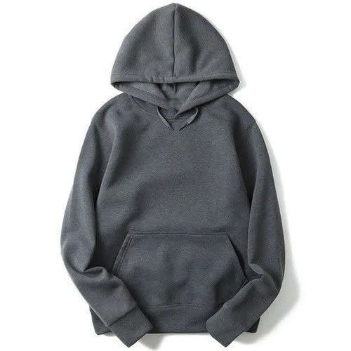 Plain Unisex Hoodie Dark Grey Konga Online Shopping