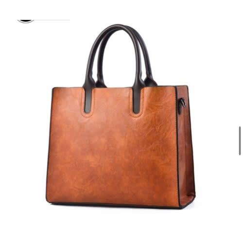 Women Pu Leather Satchel Hand Shoulder Bag Bucket Tote Bag Brown Konga Online Shopping