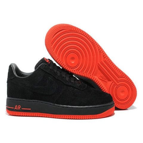 Nike red suede air force 1 top