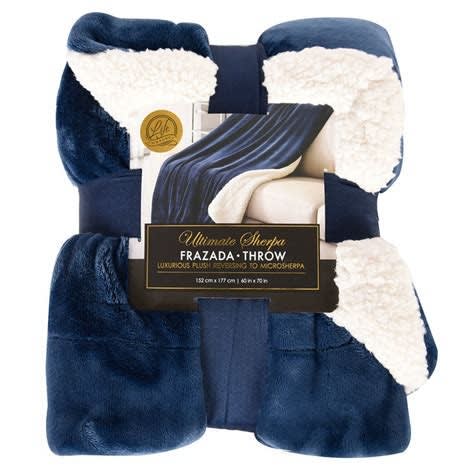 Costco Life Comfort Ultimate Sherpa Throw Blanket 60 X 70 Blue white Konga Online Shopping