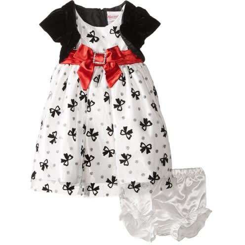 Nannette Baby Girls 2 Piece Satin Mesh Glitter Dress with Panty Konga Online Shopping