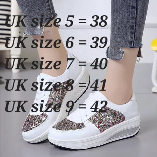 Female Sequined Sneakers White Konga Online Shopping