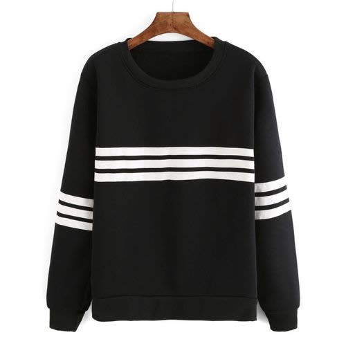Black sweatshirt with white stripes outlet
