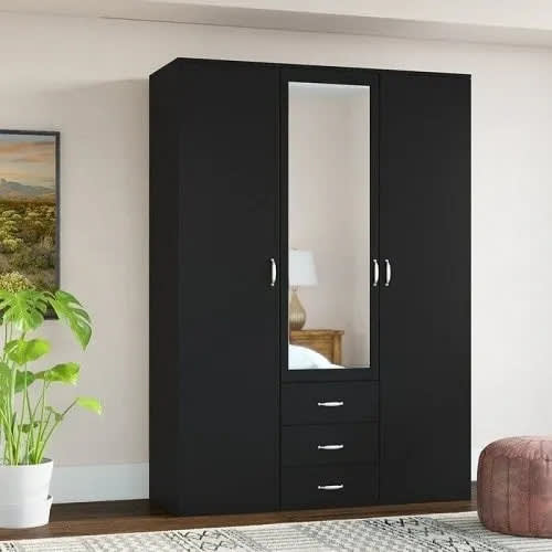 Vivaz 3 Door Wardrobe With 3 Drawer And Mirror black Konga Online Shopping