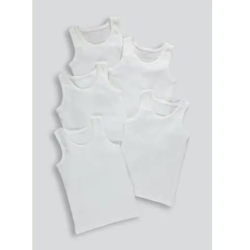 Primark Boys Cotton Vest 5 Pack White Konga Online Shopping