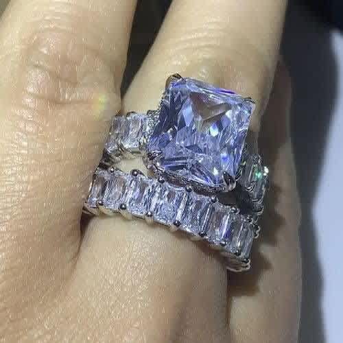 Square Wedding Ring Set Silver Konga Online Shopping