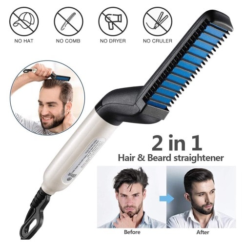 Beard straightening comb top