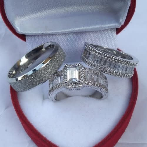 Silver wedding ring sets top