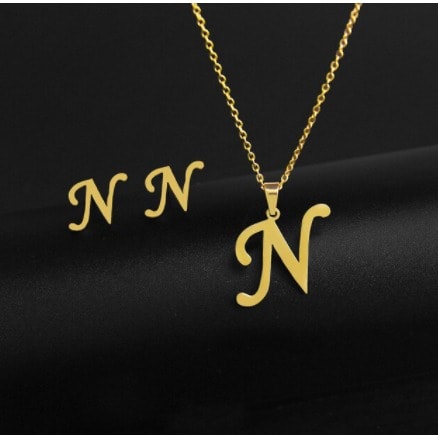 Letter n necklace gold hotsell