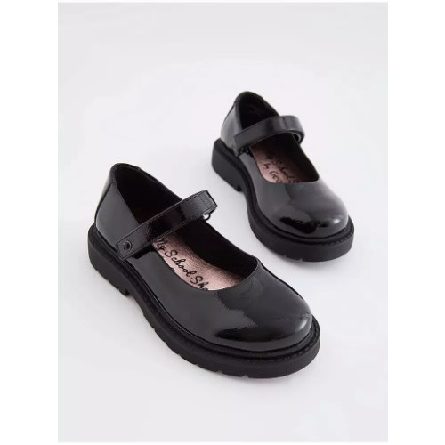 George Wide Fit Patent School Shoes Black Konga Online Shopping