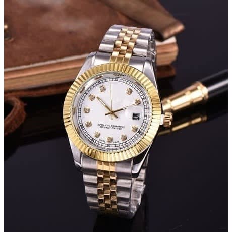 Silver watch with gold new arrivals