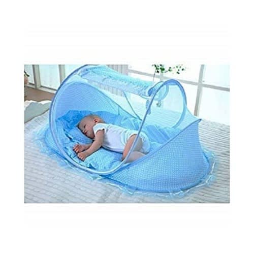 Happy Baby Bed With Net Pop Up Style Dotted Blue Konga Online Shopping