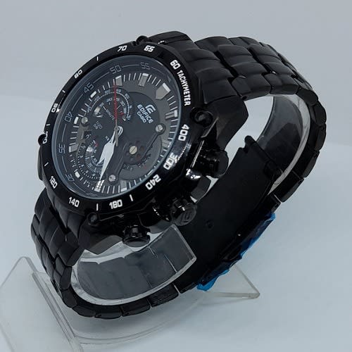 Casio black chronograph watch clearance