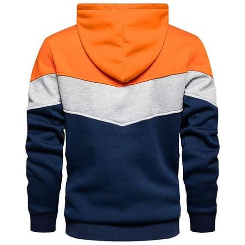 Navy blue and orange hoodie online