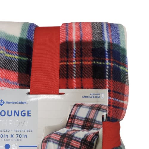 Member s Mark Oversized Lounge Throw Blanket Reversible Velvet 60 X 70 Jameson Plaid Konga Online Shopping