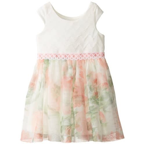 Jayne Copeland Little Girls Textured Knit Floral Mesh Dress Konga Online Shopping