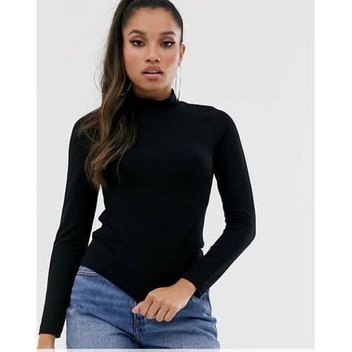 Turtleneck Long Sleeve Top Black Konga Online Shopping