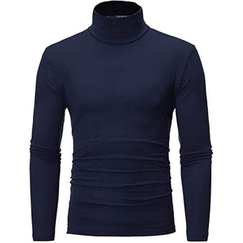 Plain Navy Blue Turtle Neck Longsleeve Tshirt Konga Online Shopping