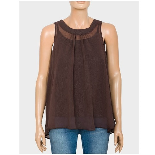 Fashion Woman Ladies Sleeveless Swing Top Chocolate Colour Konga Online Shopping