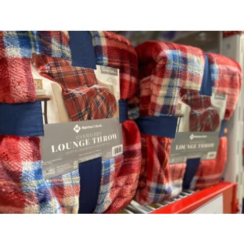 Member s Mark Oversized Lounge Throw Blanket Reversible Velvet 60 X 70 Jameson Plaid Konga Online Shopping