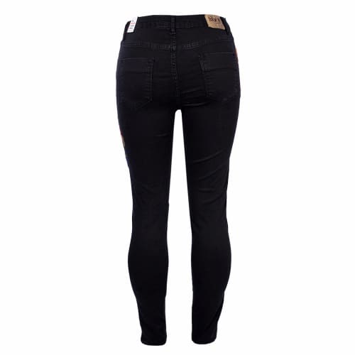 Rose Embroidered Skinny Jeans Black Konga Online Shopping