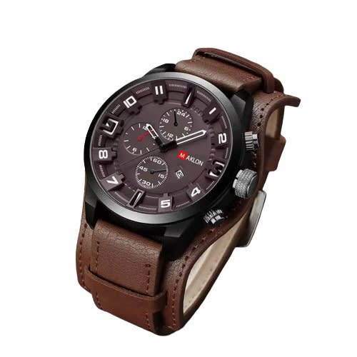 Leather Strap Military Sports Men Watch Brown Konga Online Shopping