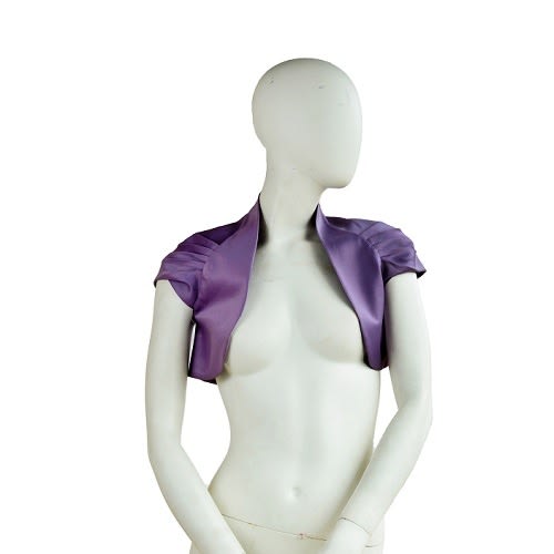 Nicholas Millington Women Lilac Pleated Satin Bolero Konga Online Shopping
