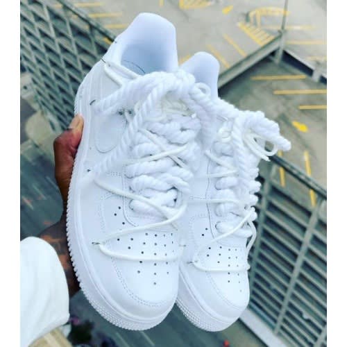 Solid white nikes sales