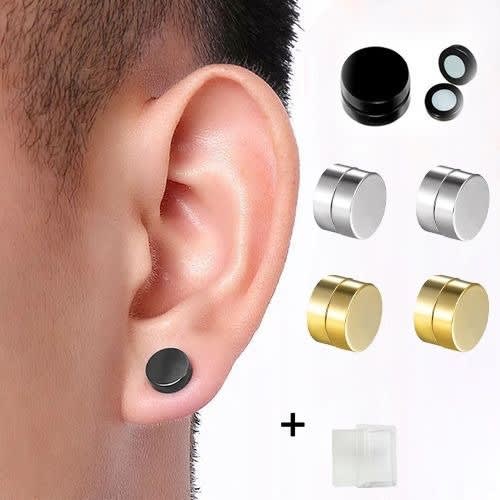 Magnetic Stud Earrings 3Pairs Black Gold Silver Konga Online Shopping