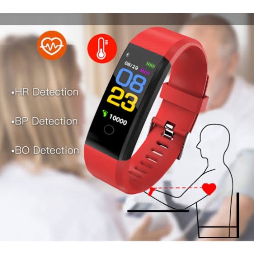 Y5 Smart Wristband With Heartbeat Blood Monitor Sports Fitness Red Konga Online Shopping
