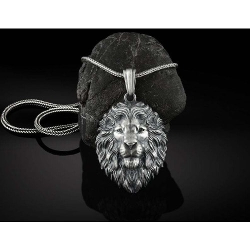 Men's lion necklace discount