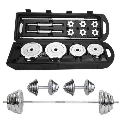 York chrome dumbbell and barbell 50kg set on sale