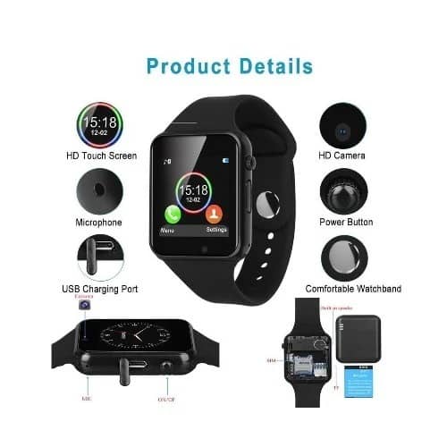 A1 Smartwatch Black Konga Online Shopping