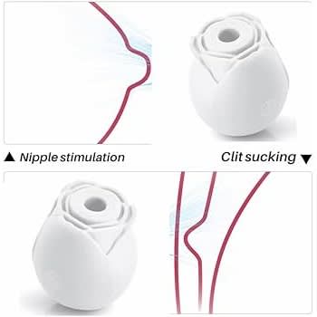 Rechargeable White Glow Rose Sucker Vibrator Sex Toy.