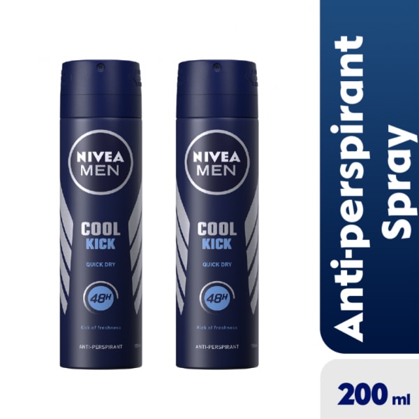 Cool Kick Anti-perspirant Spray For Men - 48h - 200ml x 2.