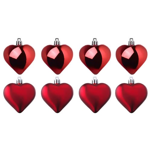 Ikea Vinterfint Hanging Decoration- Heart-shaped -8Pieces- Red.