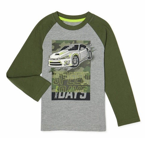 Garanimals 365 Kids Boys Long Sleeve Raglan T-shirt Top - Camo.