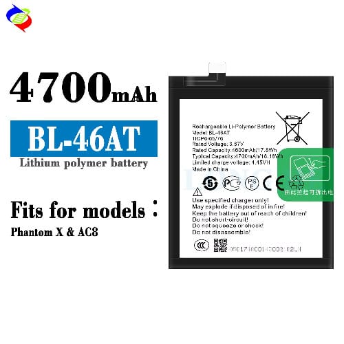 Replacement Battery For Tecno Phantom X Ac8 Bl-46at