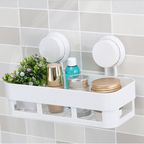 Bathroom Corner Shelf With Suction - White | Konga Online Shopping