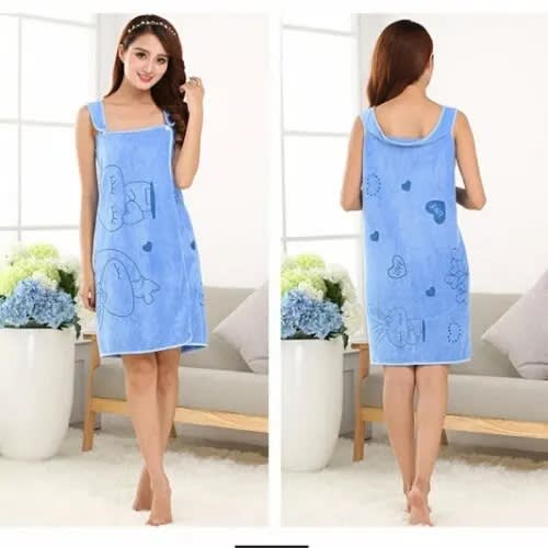 Fashion Front Women s Spa Bath Towel Wrap Shower Robe Plush Soft Terry Cotton Bathrobe With Straps Konga Online Shopping