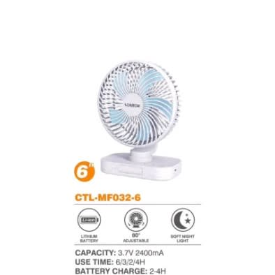 sofitec rechargeable fan with light