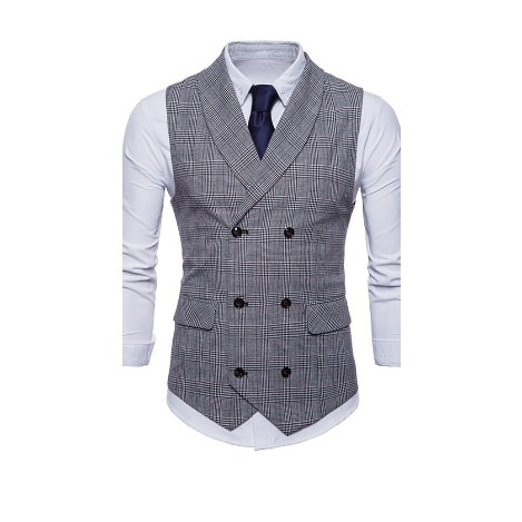 Gray Checkers Waistcoat.