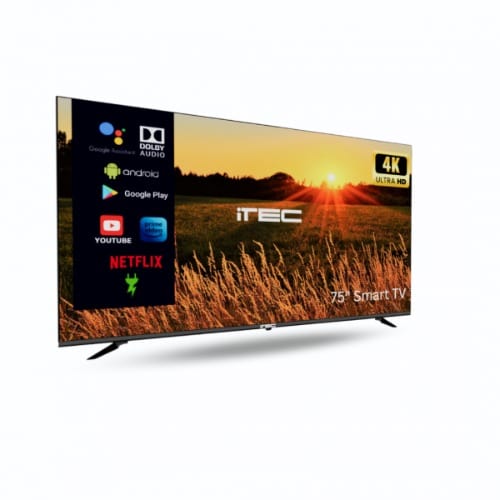 iTEC 75'' Smart Uhd Tv- Usb, Hdmi, Dolby + 3840 * 21600 Screen Resolution (one Year Warranty)..