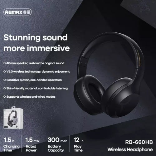 Rb-660hb Wireless Stereo Bluethooth Headphone.