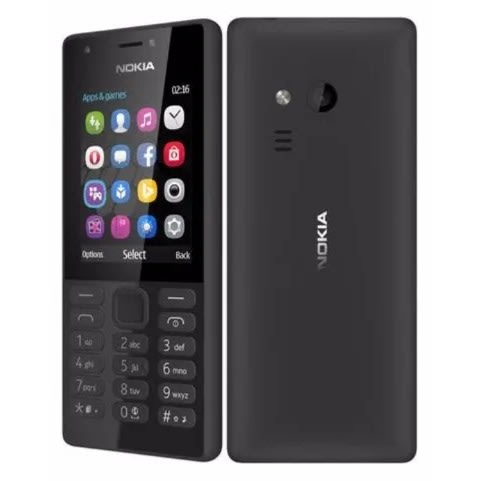 Nokia 216 - 2.4" - Dual Sim - Fm Radio - Vga, Led Flash - 1020mah - Black.