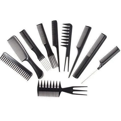 Professional Styling Hair Comb Set - 10 Pieces.