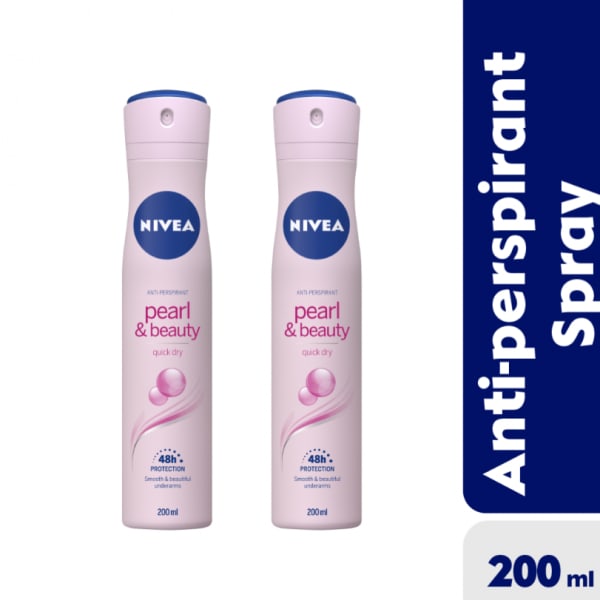 Pearl & Beauty Anti-perspirant Spray For Women - 48h - 200ml - Pack of 2.